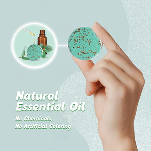 Tablettes de douche effervescentes 100 % naturelles, végétaliennes, écologiques et colorées, aromathérapie relaxante, hydratante, anti-stress, à l'eucalyptus, vente en gros - Product Image 2