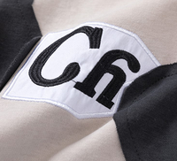 Nouveau design couleur bloc t-shirt logo de broderie personnalisé 100% coton Patchwork surdimensionné hommes T-shirt