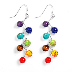 Bông Tai Yoga Đá Tự Nhiên Yoga Chakra Bông Tai Stud Chandelier Dangle Cho Phụ Nữ Trang Sức Thời Trang - Product Image 5