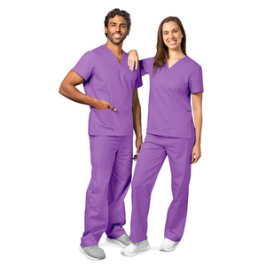 Elastic Scrub Suits For Men And Women Orange Red Unisex Short Sleeve Moisture Wicking Hospital Uniforms Set - Product Image 2