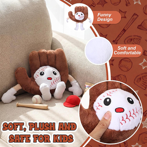 Juguete de Peluche de Béisbol Creativo y Divertido con Guantes y Patas, Peluche Suave de 11 Pulgadas para Niños y Niñas, Regalos de Navidad y Cumpleaños para Fanáticos del Béisbol - Product Image 2