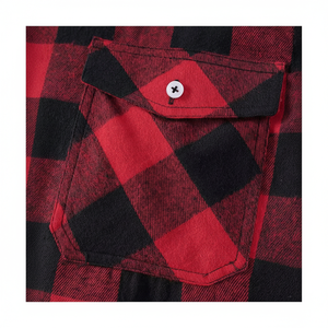 High Quality 100% Cotton <b>Men</b> <b>Flannel</b> <b>Shirt</b> Full Sleeves Autumn Knitted Logo Printed Anti-Pilling OEM Service - Product Image 2