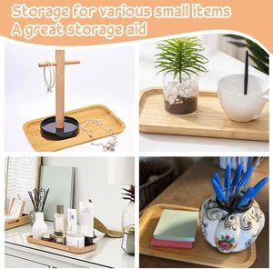 Petite assiette écologique en bambou poli <span class=keywords><strong>pour</strong></span> fruits, sushis, collations, fête, sous-verre, assiettes, soucoupe <span class=keywords><strong>pour</strong></span> plantes succulentes, lot de 2 - Product Image 6