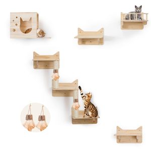 Escalera para Gatos, Estante para Rascarse, Riel para Trepar, Muebles para Mascotas, Estantes de Pared para Gatos - Product Image 1
