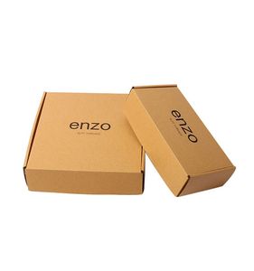 <span class=keywords><strong>Caja</strong></span> de correo de embalaje de flauta electrónica Kraft con impresión de logotipo negro de cartón corrugado personalizado - Product Image 1