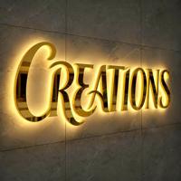 Enseigne commerciale personnalisée en acrylique 3D avec lettres métalliques dorées, enseigne de magasin pour entreprise, lettres en relief imperméables pour extérieur