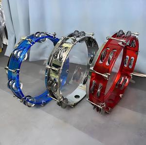 Tambour <span class=keywords><strong>à</strong></span> <span class=keywords><strong>manivelle</strong></span> double rangée en acrylique de 10 pouces/25 cm, tambourin réglable, vente en gros d'instruments de percussion - Product Image 1