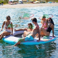 Raft gonflable pour piscine, jet ski, quai flottant, plateforme flottante gonflable avec hamac aquatique