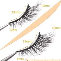 Faux cils 3D en vison synthétique, 14 paires, style œil de chat du Moyen-Orient, bande transparente, emballage personnalisé, plateau orange, marque privée