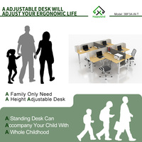 3BF3A-W-T Table d'ordinateur électrique à hauteur réglable en forme de T Cadre de bureau ergonomique personnalisé Poste de travail Bureau du personnel