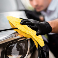 Lavage de voiture en microfibre sans bord 6Pack serviettes de détail professionnelles Super peluche 500GSM 16x16 séchage rapide bleu gris Orange jaune