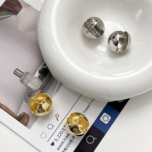 S925 Sterling <b>Silver</b> Round Ball <b>Stud</b> Earrings For Women Everyday Wear High End Style - Product Image 3