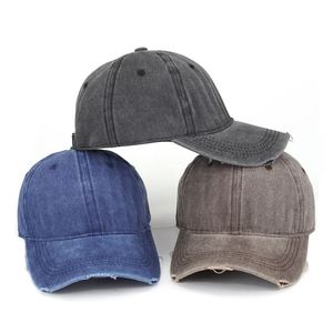 Vente en gros Casquette de baseball personnalisée délavée à 6 panneaux Chapeau de papa en coton rétro vintage à bord cassé Gorras disponible Style sportif - Product Image 3