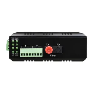 Fctel串行光纤调制解调器工业轨道1端口RS232和1端口RS485至光纤转换器