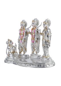Silver Plated 24k <b>Gold</b> Plated Ram Darbar Idol Lord Rama Sita Lakshman Hanuman Religious <b>Statue</b> Handmade for Tabletop Home Office - Product Image 2