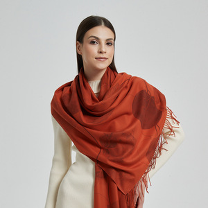 Bufanda Larga de Cachemira para Mujer, Diseño de Hojas, Reversible, Ligera, para Uso Diario en Otoño, Impresión Digital - Product Image 5