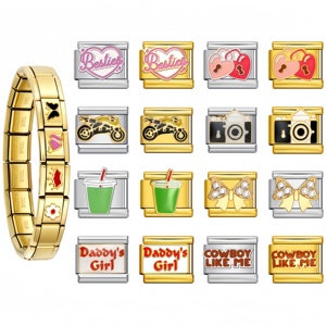 Bracciale con ciondoli Y2K all'ingrosso, simpatico, in acciaio inossidabile, con ciondoli a forma di cuore, moto, fotocamera, fiocco, per gioielli fai da te da donna, idea regalo - Product Image 2