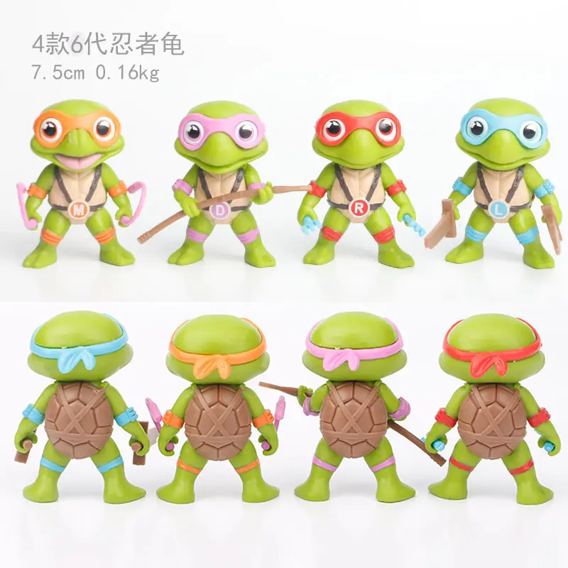 Vente en gros de figurines d'action tortues Anime Movie Game figurine poupée jouet ornement 4 styles de tortues Ninjas jouets miniatures