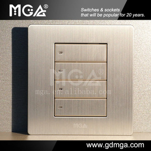 Interruttore a Muro MGA 86*90mm a <span class=keywords><strong>3</strong></span> Vie, Pannello in Metallo Spazzolato, Interruttore Meccanico a Pulsante, Interruttore a Muro per Illuminazione Residenziale e Commerciale - Product Image 3