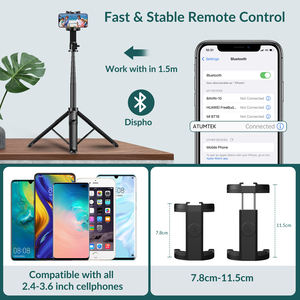 64 "<span class=keywords><strong>Selfie</strong></span> Bâton Trépied avec Télécommande pour Téléphone Portable 4"-<span class=keywords><strong>7</strong></span> "Portable Téléphone Trépied Stand Compatible avec <span class=keywords><strong>iPhone</strong></span> Léger - Product Image 4