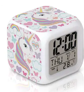 Unicorn Desk Alarm Clock for Kids LED Digital Bedroom Alarm Clock