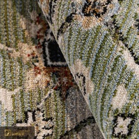 Tapis de salon turc moderne LandScopeTech en tissu Wilton, motif géométrique losanges, vert sauge crème, haute densité, résistant à l'usure