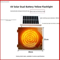 Fabrik-Großhandel Solarbetriebene LED Gelb Blinkende Warnleuchte IP65 Wasserdicht für Straßenbau Verkehrssicherheit