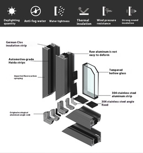 Design moderne personnalisé en usine à bas <span class=keywords><strong>prix</strong></span> pont cassé anti-horizontal fenêtre en aluminium style ouvert avec isolation phonique - Product Image 4