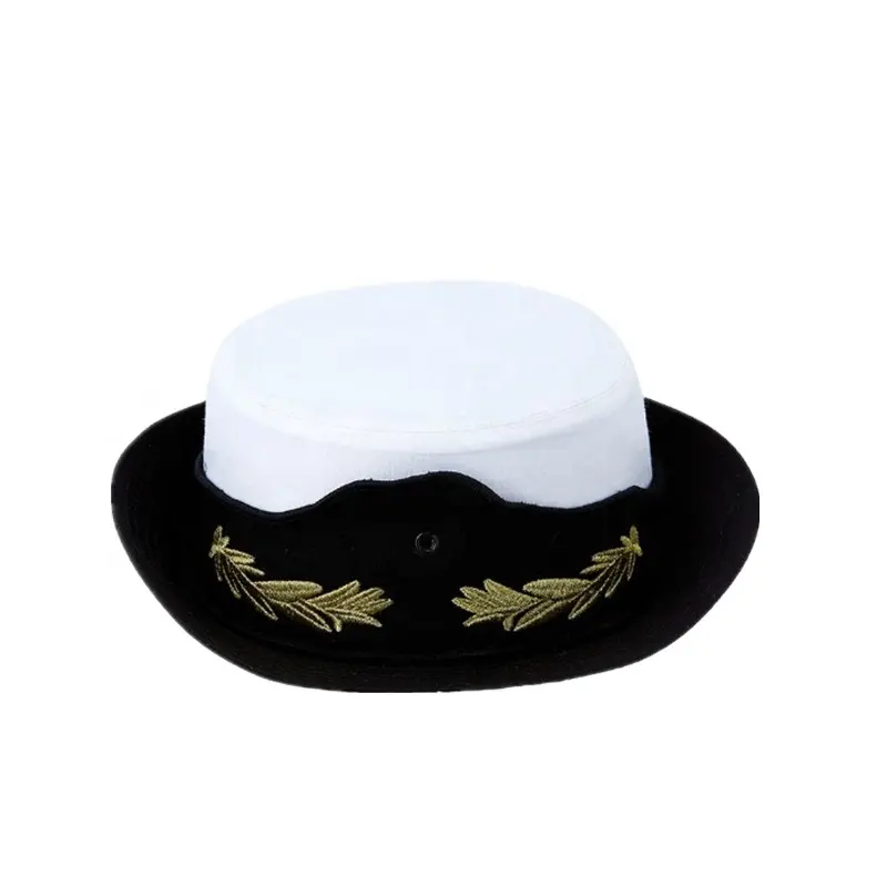 Female Tactical Officer Cap Embroidery wide brim hat Navy Parade Hat