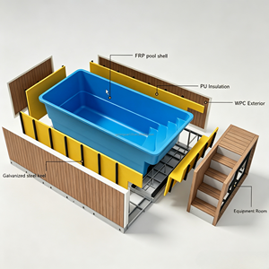 Piscina Interrata di Lusso Personalizzata <span class=keywords><strong>in</strong></span> FRP, Grande Piscina SPA <span class=keywords><strong>in</strong></span> <span class=keywords><strong>Vetroresina</strong></span> per Giardino Esterno Familiare - Product Image 3