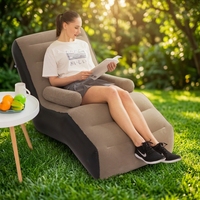 Canapé gonflable en forme de S, pliable et rangable, chaise longue gonflable individuelle pour l'extérieur