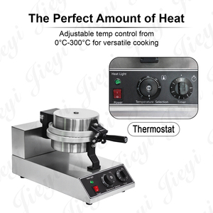 Macchina Commerciale per Coni Gelato, Piastra Antiaderente in Alluminio con Timer e Controllo della Temperatura per Caffetterie e Gelaterie - Product Image 4