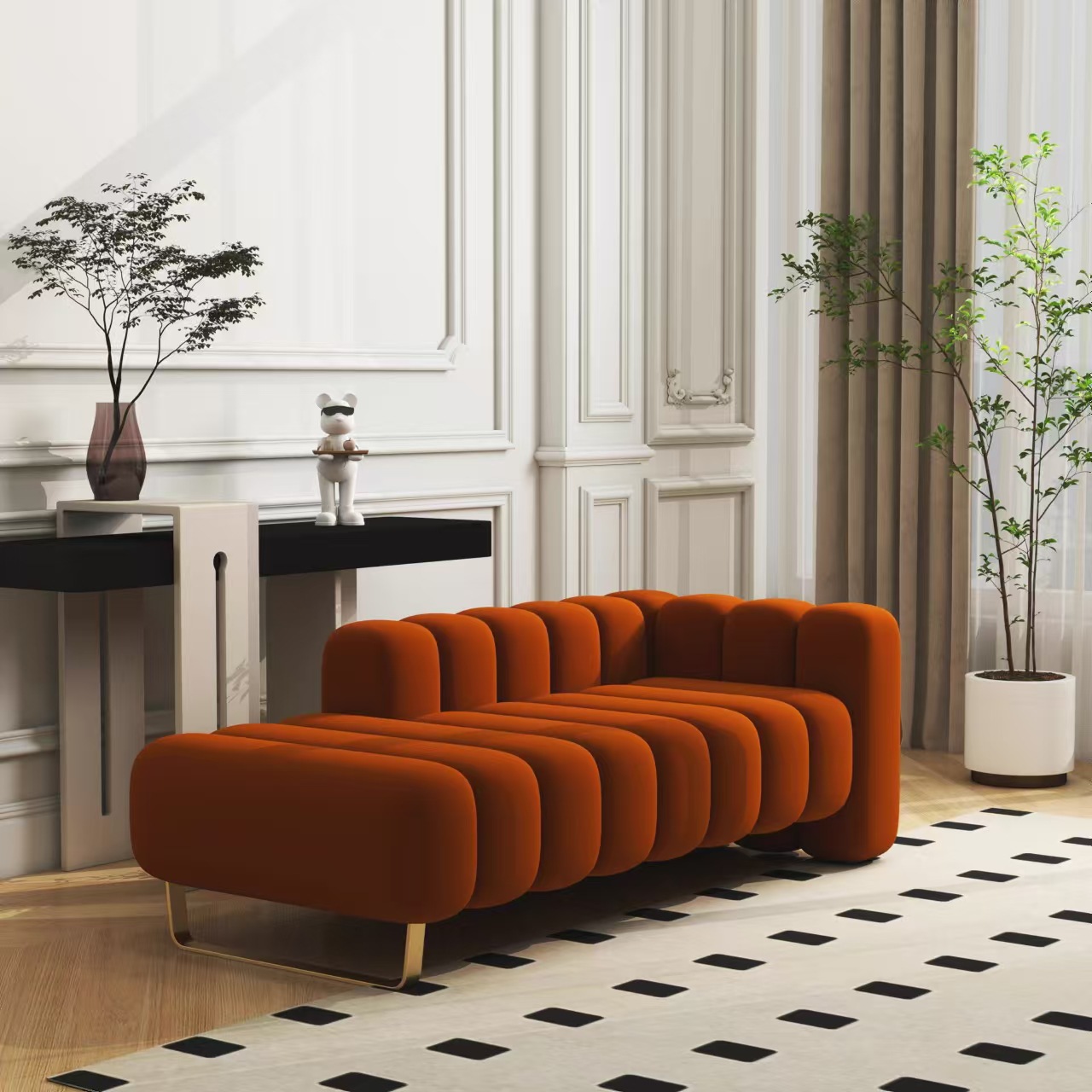 Velours couleur caramel