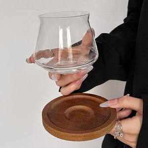 Westgreen retrò caffetteria trasparente tazza di vetro con cuscino in legno <span class=keywords><strong>Latte</strong></span> Tumbling infrew <span class=keywords><strong>freddo</strong></span> ghiaccio tazza di caffè americano - Product Image 5