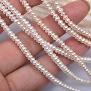 Perles d'eau douce naturelles blanches de haute qualité WENCHI 1217, 4-5 mm, matériel de fabrication de bijoux en gros, assortiment - Product Image 4