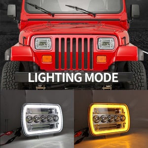 ไฟหน้า LED 5x7 นิ้ว รูปทรงสี่เหลี่ยมผืนผ้า ไฟทำงาน ไฟตัดหมอก ไฟขับขี่ สีขาว สีเหลือง DRL 60w สำหรับรถจี๊ป เชอโรกี รถออฟโรด รถบรรทุก - Product Image 6