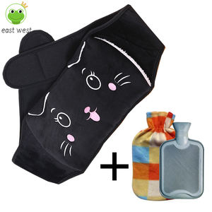 Chauffe-mains anti-douleur Petit sac à eau chaude en caoutchouc PVC de 1000ml Bouteille d'eau chaude avec <span class=keywords><strong>ceinture</strong></span> - Product Image 1