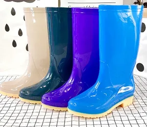 Supply colorful short/long pvc boots New pvc gumboot Soft quality quick-drying raining work boots