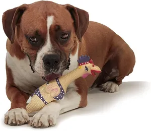 Produttore diretto cane Pet giocattoli all'ingrosso in lattice da masticare a forma di pollo divertente parlare giocattolo