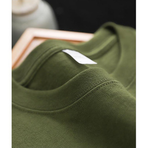 T-shirt Homme Col Rond Rétro Américain en Coton Peigné Respirant Vert <span class=keywords><strong>Militaire</strong></span> 180g à Manches Courtes, Design Vierge, Personnalisable avec Logo - Product Image 2