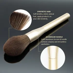 2024 New 8PC Luxury Gold Metal Handle Brush Set With PU Canister High Quality Makeup Brush Set Whole Sale Powder Blush Shadow