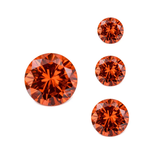 Zirconia cúbica naranja rojo piedra preciosa 0,8mm-10mm 3A circón de color Circular joyería de piedras preciosas artificiales con incrustaciones de piedra desnuda - Product Image 4