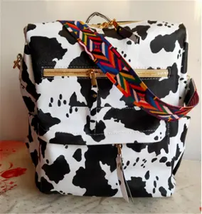 आईएनएस फैशन कस्टम लोगो गाय बैग महिलाओं cowhide पैटर्न गाय के चमड़े के बैग