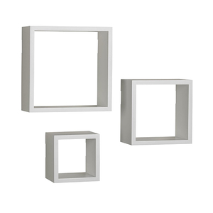 Étagères à cubes carrées flottantes, ensemble de 3 pièces noires, à montage mural - Product Image 2