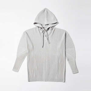 Felpa con cappuccio da uomo Miyake primavera nuova moda <span class=keywords><strong>felpe</strong></span> Casual a pieghe elasticizzato in nero realizzate in resistente stampa in poliestere - Product Image 5