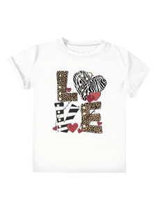 T-shirt Oversize da Donna con Stampa Cuore Bianco, Girocollo, Manica Corta, Traspirante, Casual Estivo, Lavabile in Lavatrice, San Valentino - Product Image 1