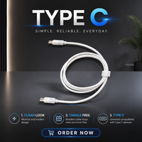 Câble USB-C vers Type-C tressé en nylon de 1,5 m, charge rapide 3A, âme en cuivre pur, durable et anti-torsion pour téléphones portables et batteries externes
