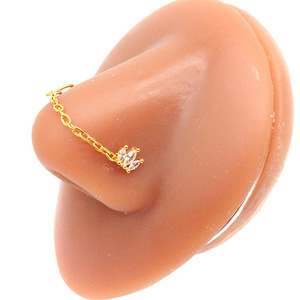 Hot Selling 20G 2mm Hoop Ring <strong>Nose</strong> Chain CZ S Shape Nostril <strong>Studs</strong> With Chain Stainless Steel <strong>Nose</strong> Piercing Jewelry <strong>Nose</strong> Ring - Product Image 5