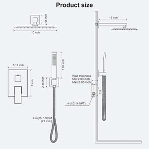 Ensemble <span class=keywords><strong>de</strong></span> <span class=keywords><strong>robinet</strong></span> <span class=keywords><strong>de</strong></span> douche noir, système <span class=keywords><strong>de</strong></span> douche à effet pluie avec pommeau <span class=keywords><strong>de</strong></span> douche pluie et ensemble <span class=keywords><strong>de</strong></span> poignées, luminaires <span class=keywords><strong>de</strong></span> douche muraux entièrement en métal - Product Image 3