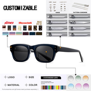 Acetaat Zonnebril Custom Logo Gepolariseerd Merk Transparante Tinten Luxe Mode Zonnebril Voor Mannen Vrouwen